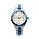 Silver & Blue Date Watch with Stainless Steel