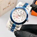 Silver & Blue Date Watch with Stainless Steel