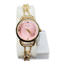 Van Cleef & Arpels Pink Dial Gold-Tone Women’s Luxury Bracelet Watch