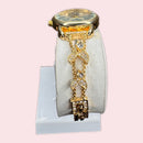 Van Cleef & Arpels Pink Dial Gold-Tone Women’s Luxury Bracelet Watch