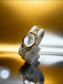 Van Cleef & Arpels Silver Dial Gold-Tone Women’s Luxury Bracelet Watch